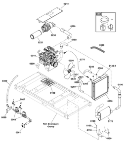 Engine Group Diagram and Parts List for 076830-04  Briggs and Stratton Generator